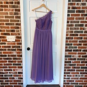 Azazie A-Line One Shoulder Chiffon Dress